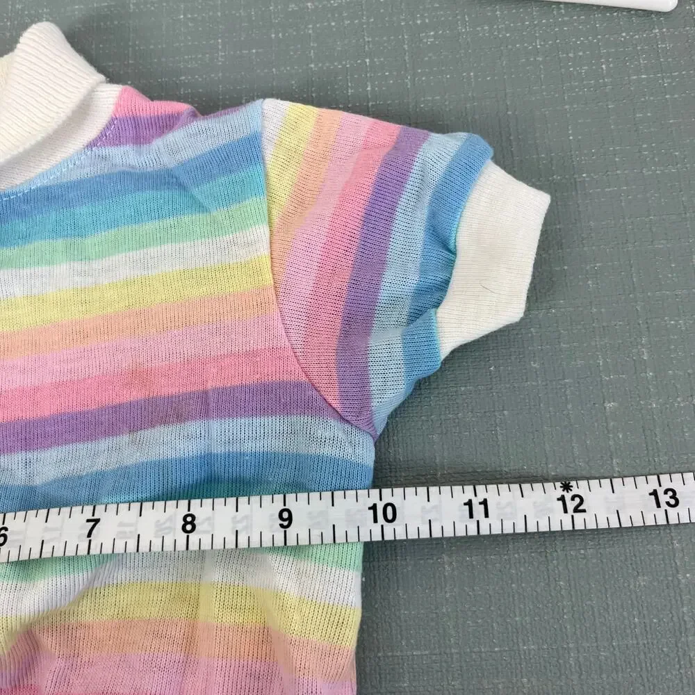 Vintage Carter's Pastel Rainbow Striped Polo Shirt 2T USA